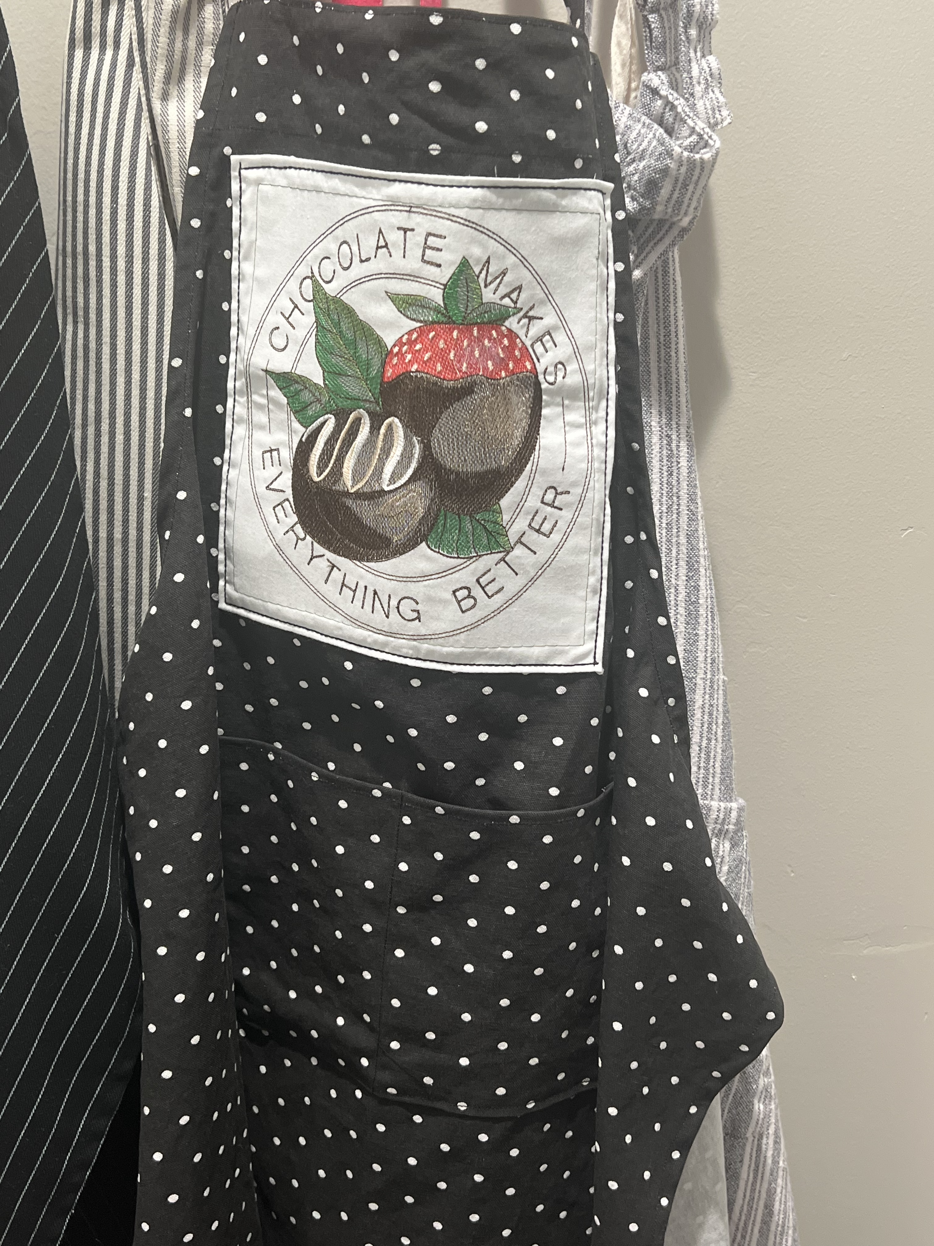 Polka dot chocolatier apron