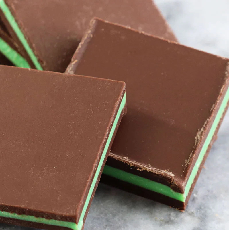 Stacked thin mint sandwiches